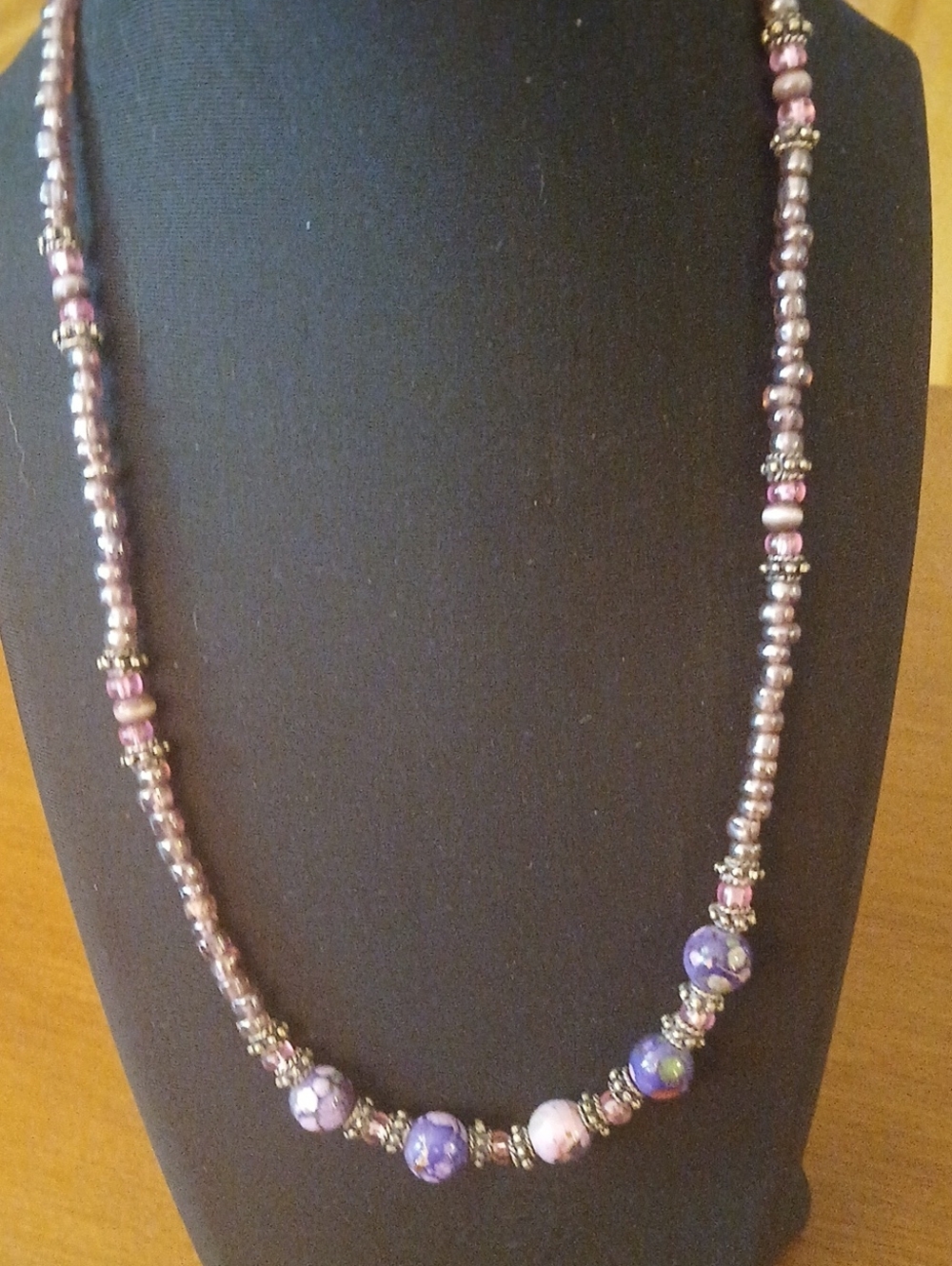 Pretty Purple Beaded Women’s Necklace - Elegant Lavender Design 16"